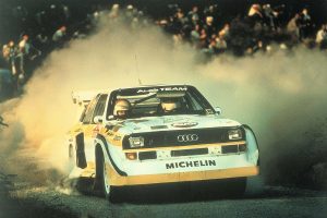 1985: Walter Röhrl wins the Rally San Remo with the Audi Sport quattro S1